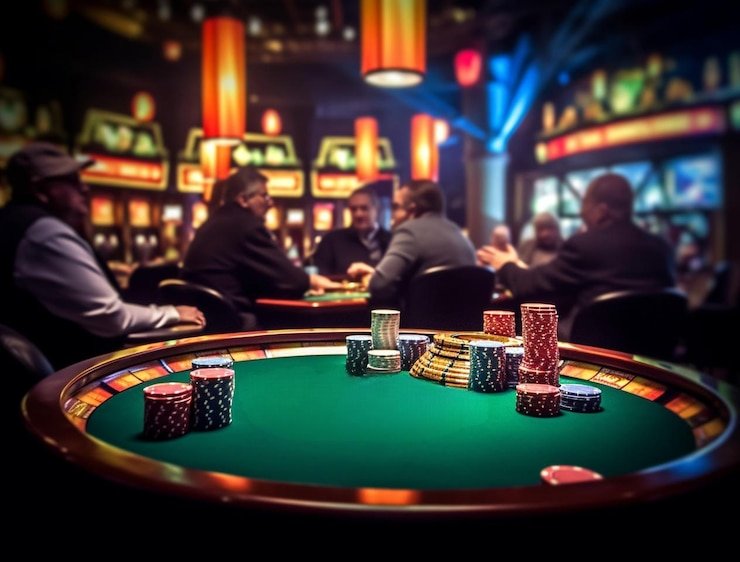 Tampilan gameplay Caishen Wins dengan gulungan, simbol, dan kontrol pembayaran di platform vegas899